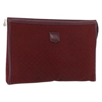 Celine Pre-owned Clutches, female, Red, Size: ONE SIZE Pre-owned Vintage Macadam Canvas Clutch