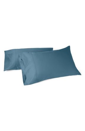 Coyuchi Classic Organic Cotton Sateen Pillowcases in Cerulean at Nordstrom, Size Queen
