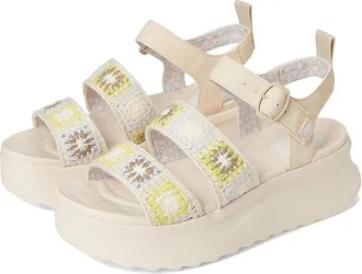 Hey Dude Delray Buckle Cottage Crochet Womens Sandals Egret/Lavender/Multi : 12 M