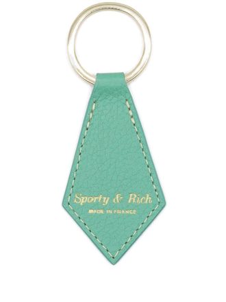 Sporty & Rich logo-print leather keychain - unisex - Leather - One Size - Green