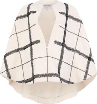 Valentino Garavani check-pattern cape - Neutrals