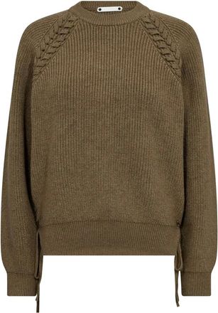 Co'Couture Truien & Vesten, Dames, Groen, XS, Ronde hals gebreid
