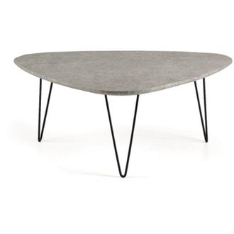 Capodarte Capodarte - Tavolino nico piano in legno sagomato Cemento e gambe in metallo