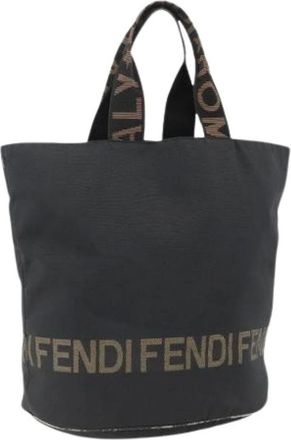 Fendi Pre-owned Tote Bags, female, Black, Size: ONE SIZE Pre-owned Nylon Tote Bag