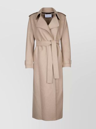 Harris Wharf London womens long double stitched wool trench