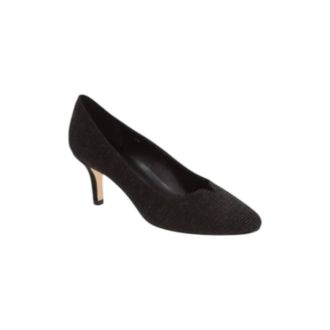 Vaneli Womens Linden Embossed Leather Heels In Black Suede