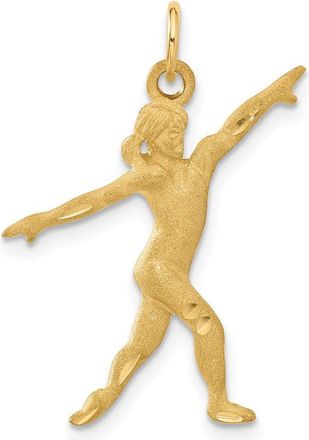 Diamond2Deal 14k Yellow Gold Gymnast Charm
