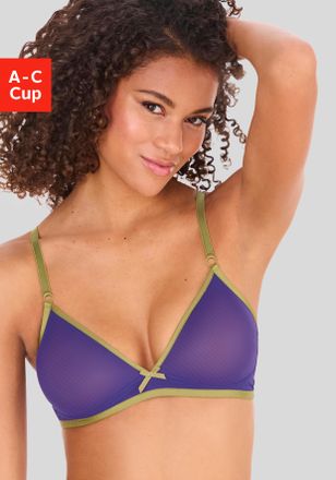 Vivance Bralette-BH VIVANCE Finja, Damen, Gr. 70, Cup A, gr&uuml;n (blau, olive), Mesh, Obermaterial: 80% Polyamid, 20% Elasthan, BHs Bralette-BH, ohne B&uuml;gel aus t