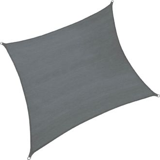TecTake Toldo de polietileno con cuerdas tensoras, 5,4 x 5,4 m, gris