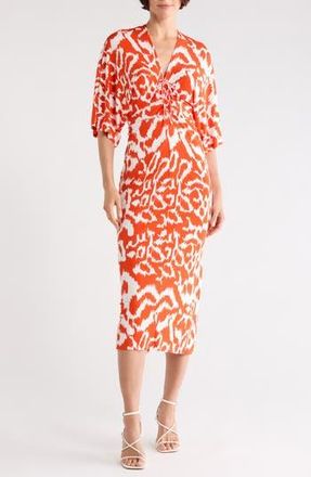 Diane Von F&uuml;rstenberg Valerie Short Sleeve Maxi Dress in Kupang Orange at Nordstrom Rack, Size Xx-Small