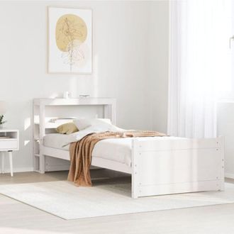 vidaXL Vidaxl - Estructura De Cama Con Cabecero Sin Colch&oacute;n Blanco 90x190 Cm