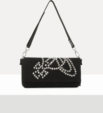 Vivienne Westwood Sherry Shoulder Bag Suede/studs Black
