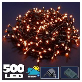 Trade Shop Trade Shop - Catena Luminosa 500 Luci Led White Caldo Controler 8 External Funciones