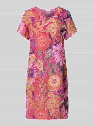 Zabaione Knielanges Leinenkleid mit Rundhalsausschnitt Modell La44ra in Pink, Gr&ouml;&szlig;e S
