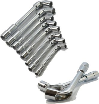 Trade Shop Trade Shop - Set Di 8 Chiavi A Pipa Esagonali 8 - 22mm Chiavi Bussola 8 10 11 12 13 14 17 19