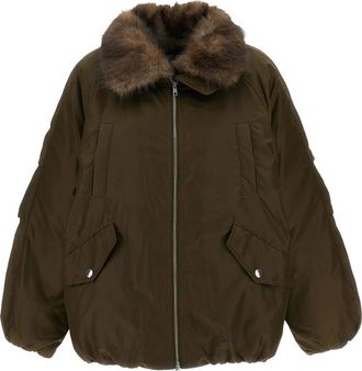 STAND Thilda Faux-fur Collar Bomber Jacket