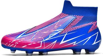 Generic Mens Football Boots with Traction Breathable Mesh Durable Studs Ideal for Players and Training(Blue,6.5 UK)