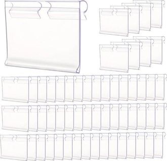 OEM Porta Etiquetas, 100 Unidades, 6 Cm X 4,2 Cm, Transparente, Pl&aacute;stico, Porta Etiquetas De Precio, Porta Etiquetas De Estante, Oficinas