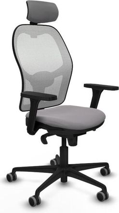 Piqueras y Crespo Piqueras Y Crespo - Jorquera sincro malla blanca similpiel gris brazos 3D base nailon cabecero 2D ruedas 65mm engomada