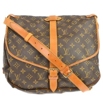 Louis Vuitton Saumur Monogram Canvas Brown Canvas Handbag (Pre-Owned)