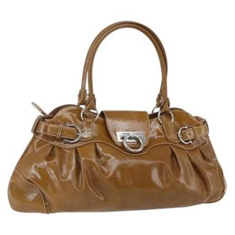 Ferragamo Pre-owned Handbags, female, Brown, Size: ONE SIZE Pre-owned Leather Handbag