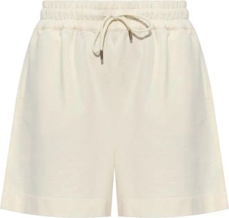 Moncler Short Shorts - Dames - Bermuda - Beige - M - Katoen - Korte Broeken