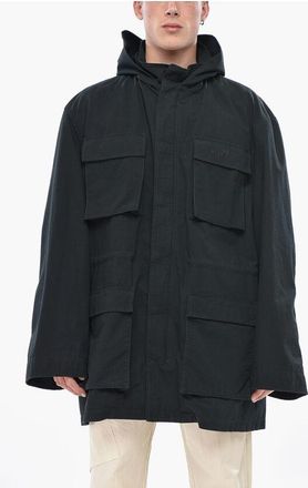 Balenciaga Cotton Utility Jacket With Tone-On-Tone Ripstop Check size 48