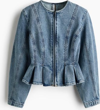 H&M Peplumbluse im Denimlook - Blue