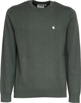Carhartt Work in Progress Geribbelde Ronde Hals Knit - Heren - Ronde hals truien - Groen - S - Truien & Vesten