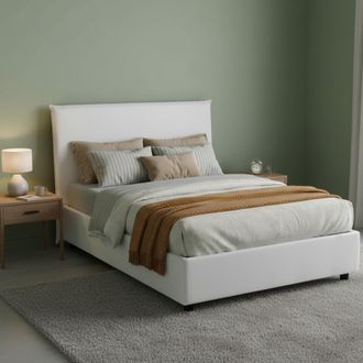 Dmora Dmora - Cama De Plaza Y Media Dacer, Cama Contenedor Con Revestimiento De Tela, 100% Made In Italy, Apertura Frontal, Adecuado Para Colch&oacute;n Cm 120x190