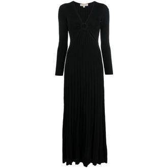 Michael Kors Maxi Jurk met V-hals - Dames - Maxi kleedjes - Zwart - 2XS - Kleedjes