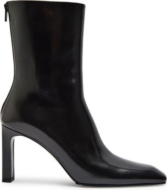 Toteme 80 Glossed Leather Mid-calf Boots - Black - 40 (IT40 / UK7)