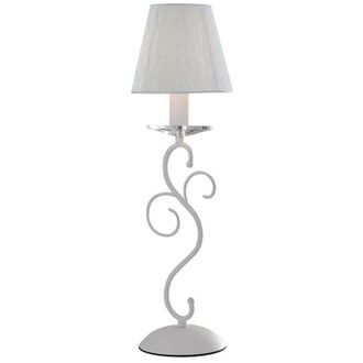 Fan Europe Lampada da tavolo perla in metallo bianco e cristallo