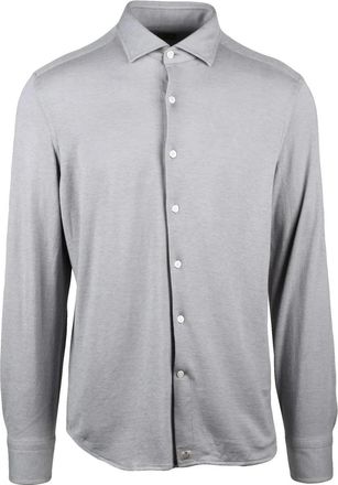 Sonrisa Grey Button-Down Shirt With Traditional Collar And Regular Fit