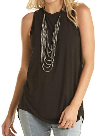 Panhandle Long Swing Tank Top In Black
