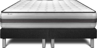 VITALIT Vitalit - Base Tapizada Negro + Colch&oacute;n Con Muelles Y Viscoel&aacute;stica 2x100x200