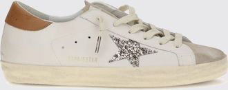 Golden Goose Sneakers Super-Star in pelle con logo glitter ed effetto usurato