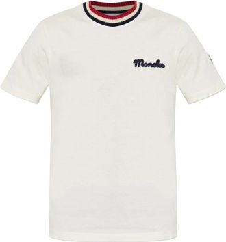 Moncler Tops, Heren, Beige, M, Natuurlijke T-shirts en Polos