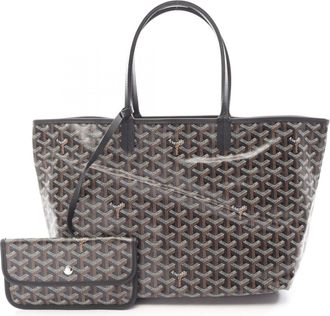 Goyard Black Brown White Coated Canvas Leather Handbag Tote Bag (Pre-Owned)
