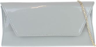 Girly HandBags Womens Plain Glossy Clutch Bag - Grey