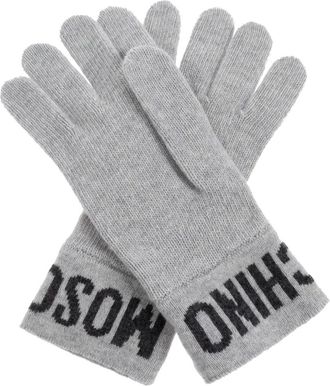 Moschino Guanti con logo - Grigio