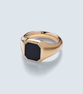David Yurman Streamline 18kt gold ring with onyx