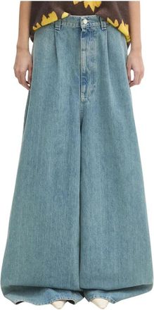Sunnei Wide Jeans - Dames - Loose Fit Jeans - Blauw - S - Katoen - Jeans