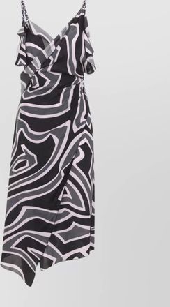 Pucci spaghetti strap asymmetric hem dress