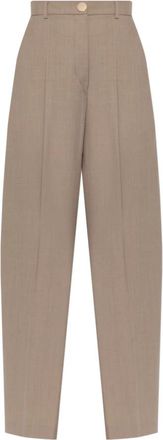 Sportmax Wollen broek Salvo - Dames - Wijde Broeken - Beige - XS - Wol - Broeken
