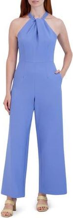Julia Jordan Halter Neck Wide Leg Jumpsuit in Blue Bell at Nordstrom Rack, Size 10