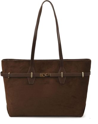 Generic Handbag for Womens Retro Large Capacity Tote Bag High-value Trendy Shoulder Bag(coffee,A)