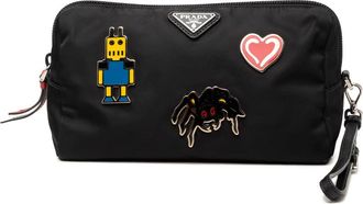 Prada Pre-owned Prada Tessuto Robot Pins Wristlet Pouch Ladies PEYJW4VR3GLG7GJR