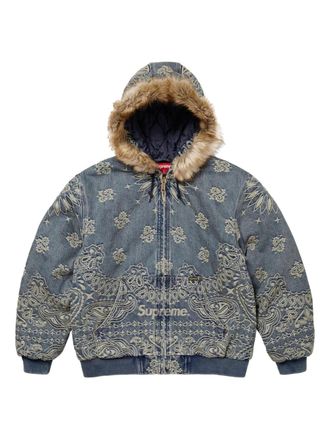 SUPREME Giacca denim con motivo bandana jacquard - Blu