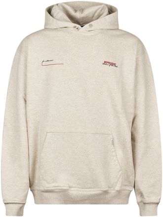 Represent Relaxed Fit Textured Cotton Hoodie with Contrasting Text